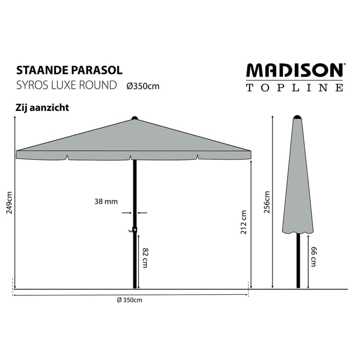 Madison Parasol Syros Luxe rond 350 cm saffierblauw