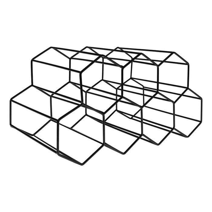 QUVIO Wijnrek voor 7 flessen metaal - Zwart