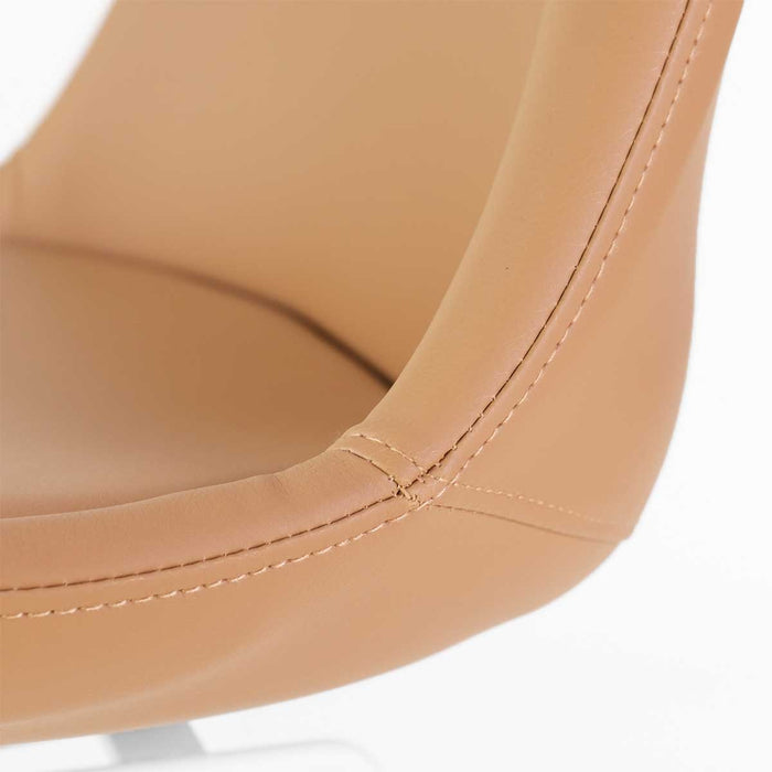 Essence Madera eetkamerstoel kunstleer cognac - zwart houten onderstel