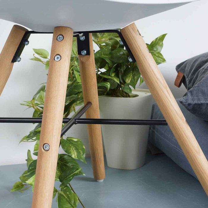 Essence Medina Eetkamerstoel Wit - Houten Onderstel