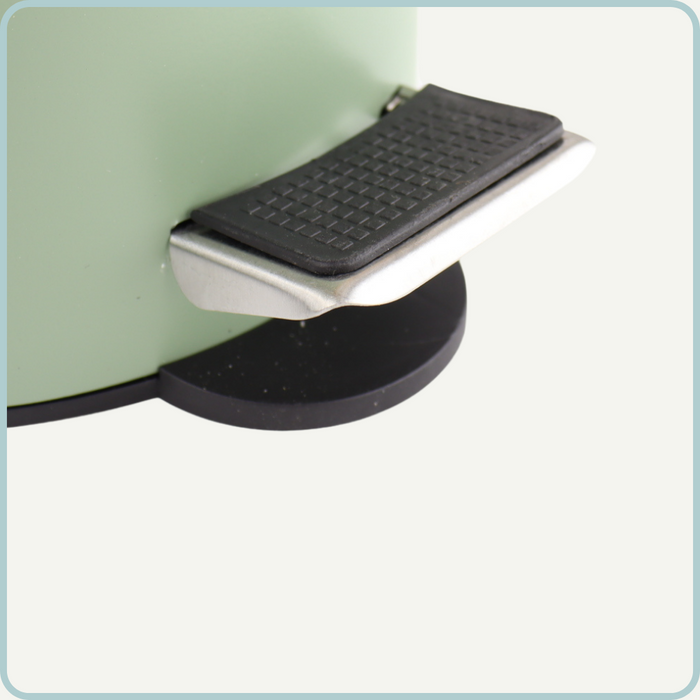 Nordix Pedaalemmer Prullenbak Groen 3 Liter Bamboe en metaal