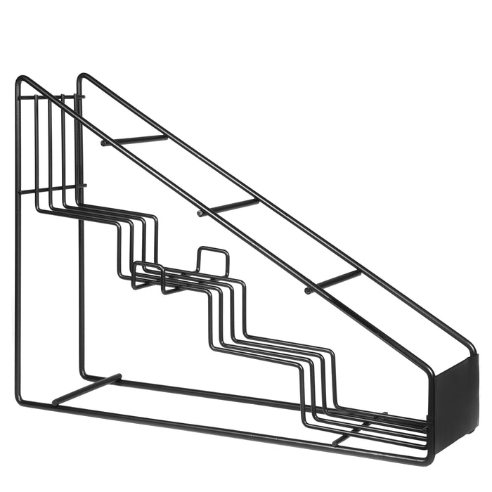 QUVIO Flessenrek metaal met 4 treden - Zwart