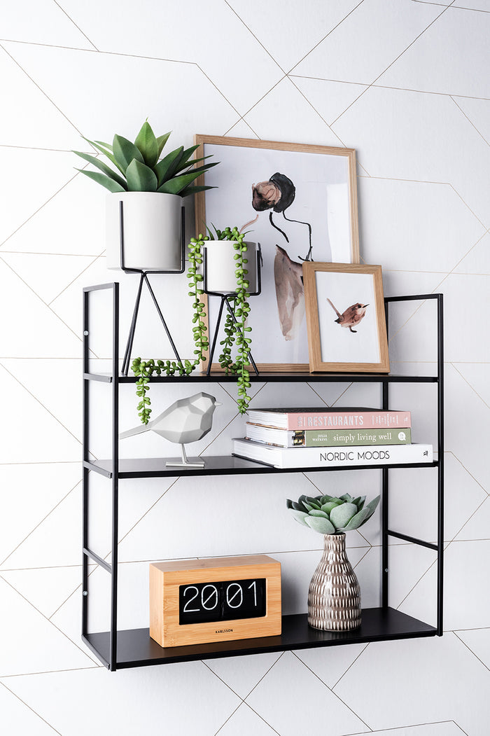 present time - Wandrek Level - Metaal Mat Zwart - 60x16x45cm