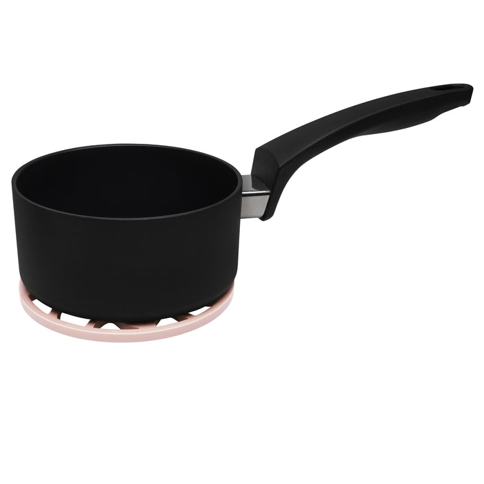 Krumble Siliconen pannenonderzetter rond met schubben patroon - Roze