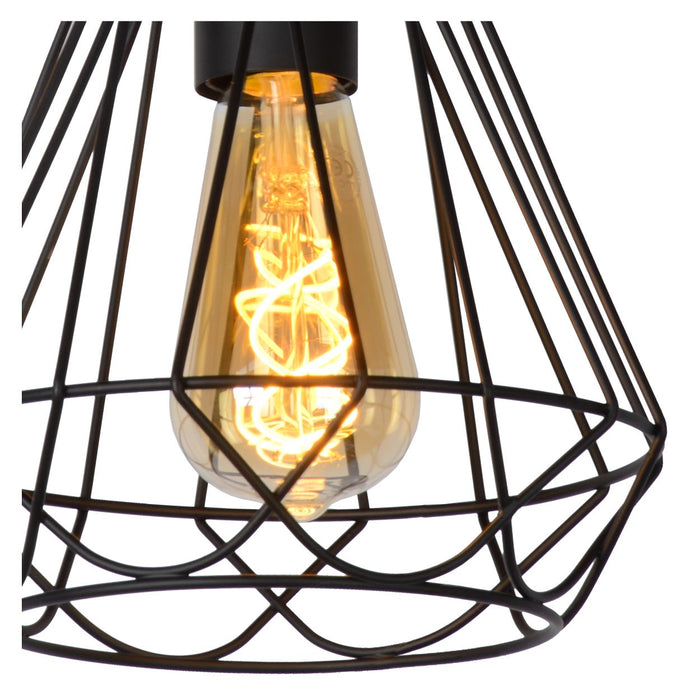 Lucide KYARA Hanglamp 1xE27 - Zwart
