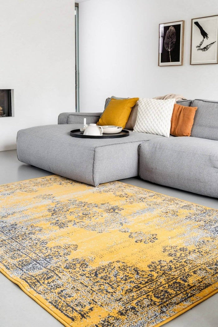 Vintage Vloerkleed Bloom - Okergeel - EVA Interior - 235 x 320 cm