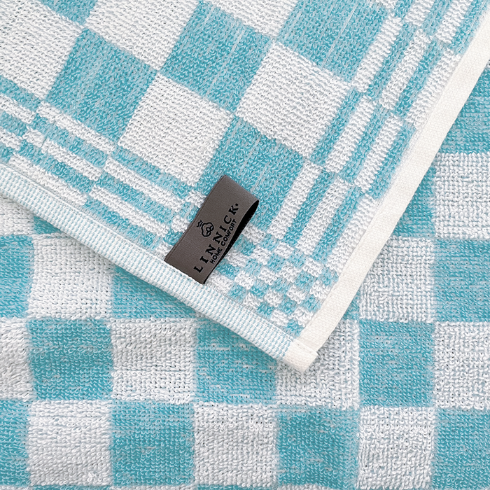 LINNICK Theedoeken & Keukendoeken Set Blok - ice blue - set van 12