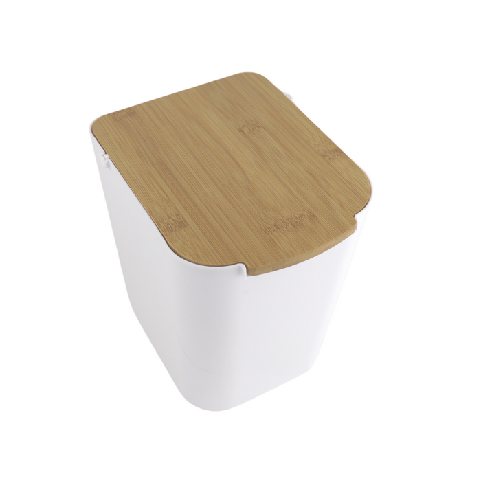 Orange85 Prullenbakje Aanrecht Wit 5 Liter Kunststof en bamboe