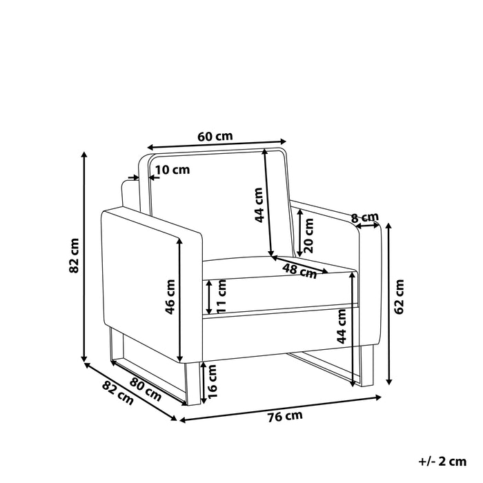 Beliani - VIND - Fauteuil - Lichtgrijs - Corduroy