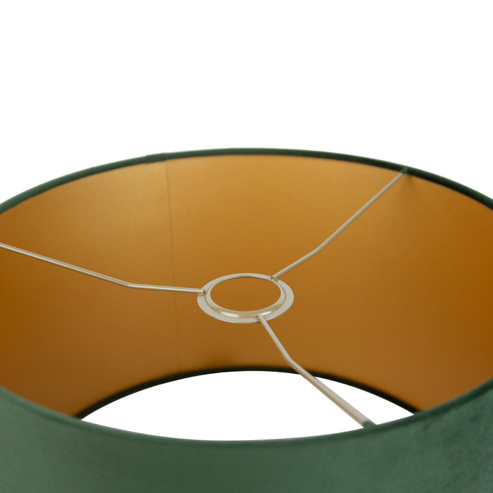 QAZQA Velours lampenkap groen 35|35|20 met gouden binnenkant