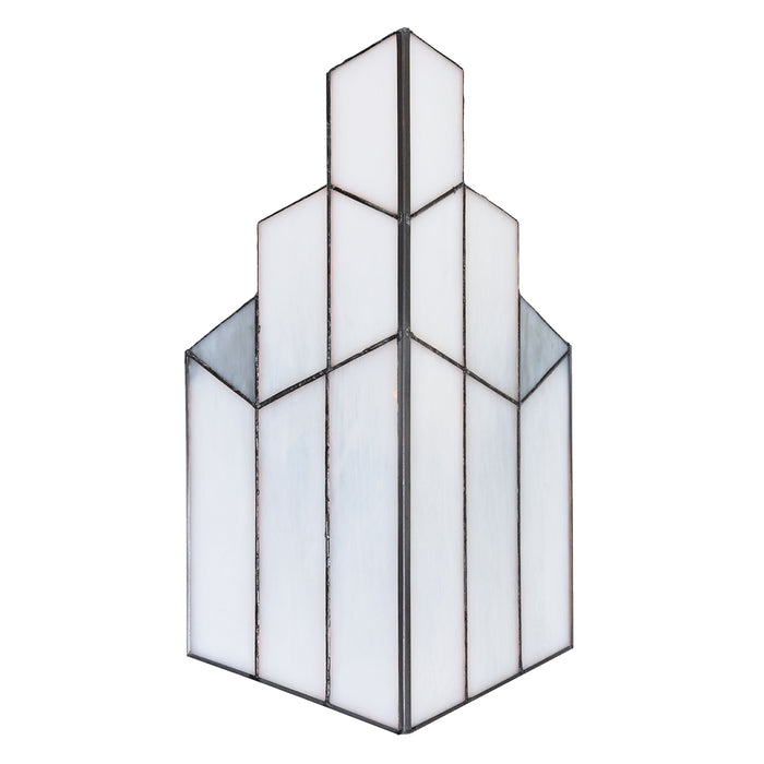 Clayre & Eef Wandlamp Tiffany 36x4x21 cm Wit Glas Muurlamp