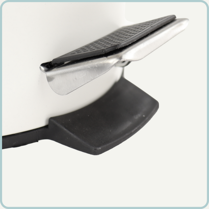 NORDIX Pedaalemmer Prullenbak Wit 3 Liter Bamboe