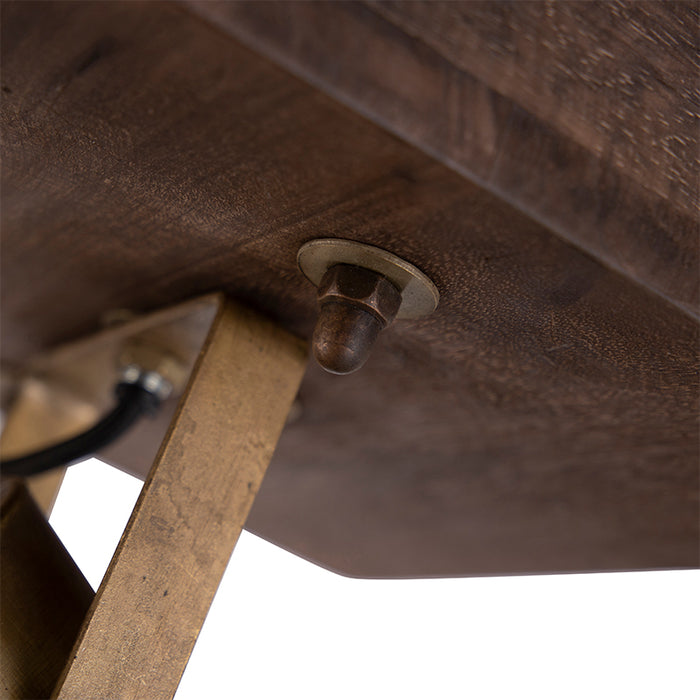 QAZQA Industriële plafondspot brons met hout 30 cm - Mangoes