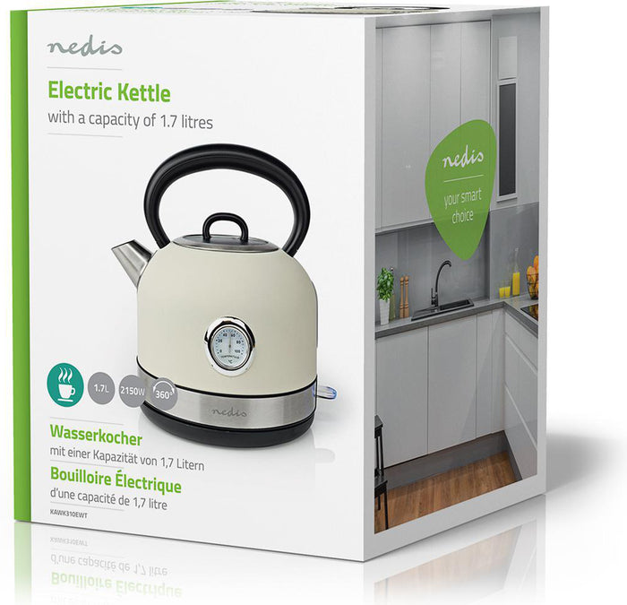 Nedis KAWK310EWT Waterkoker 1,7 liter 360° Draaibaar Wit