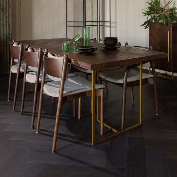 Dutchbone Class Eettafel Visgraat - 220 x 90 cm - Bruin