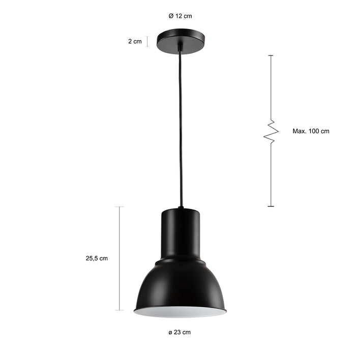 QUVIO Hanglamp rond zwart - QUV5075L-BLACK