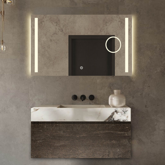 Badkamerspiegel met Vergrootglas - Verlichting - 140 x 80 cm