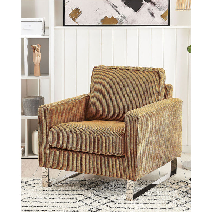 Beliani - VIND - Fauteuil - Lichtbruin - Corduroy