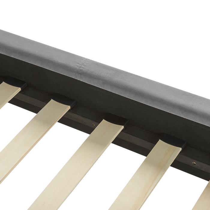 Beliani - VILLETTE - Tweepersoonsbed - Grijs - 160 x 200 cm - Fluweel