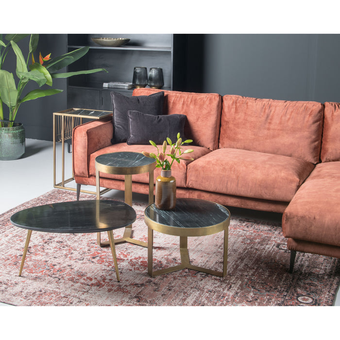 Livingfurn Salontafel Organic Marble 70cm Marmer | Gecoat Staal