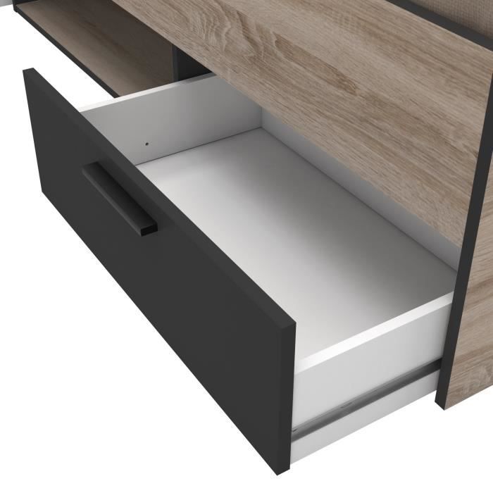 DEMEYERE Industrieel bed voor volwassenen 140x190 met 2 lades + 1 nis