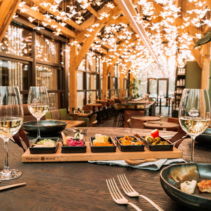 Bowls and Dishes Puur Hout Serveerplank 5-vaks 49 x 19,5 cm - Zwart