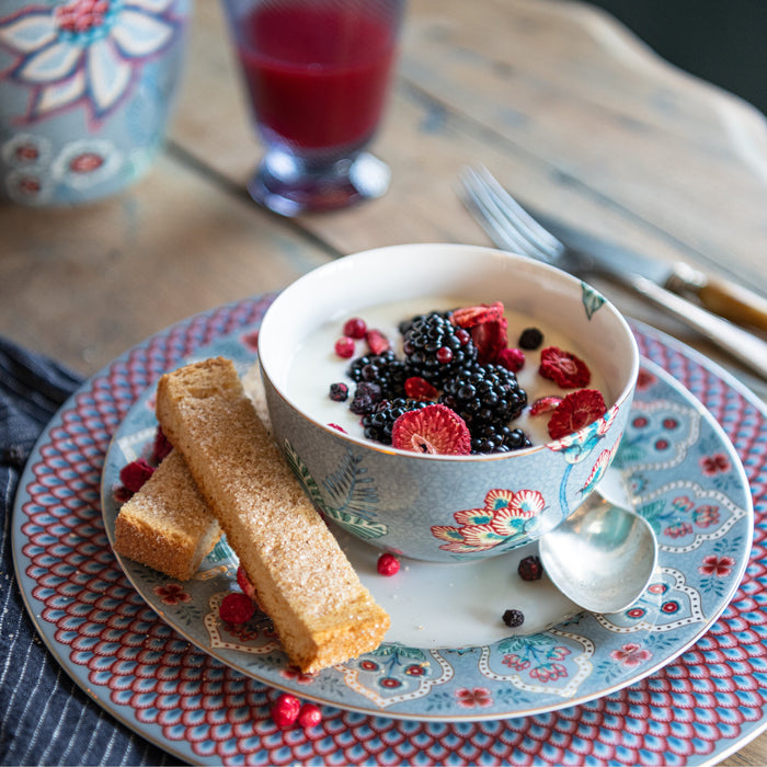 Pip Studio Flower Festival Ontbijtset - Set van 3 - Lichtblauw