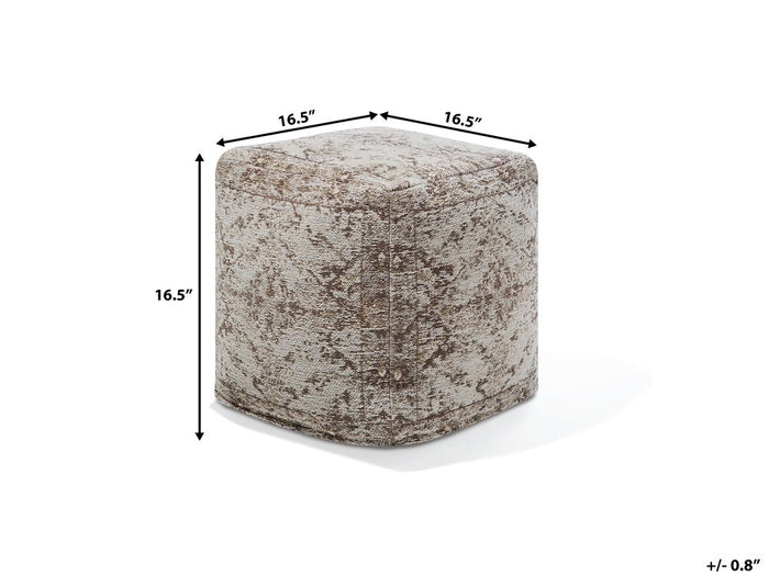 Beliani - MEERUT - Poef - Taupe - 42 cm - Katoen