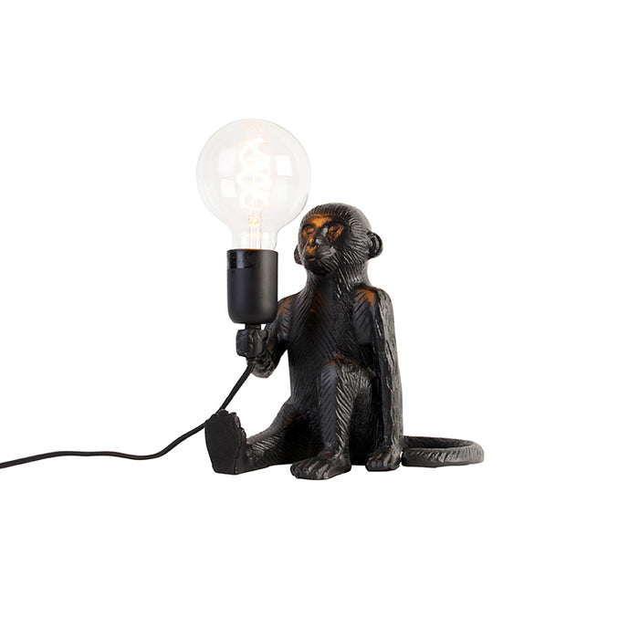 QAZQA Tafellamp animal-tl - Zwart - Landelijk - L 235mm