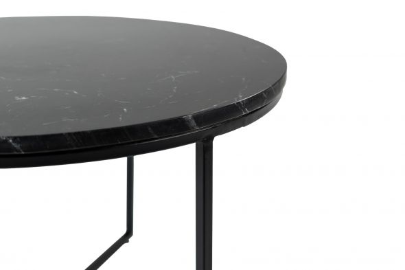 KICK SALONTAFEL MARBLE ROND 70X70 CM - ZWART