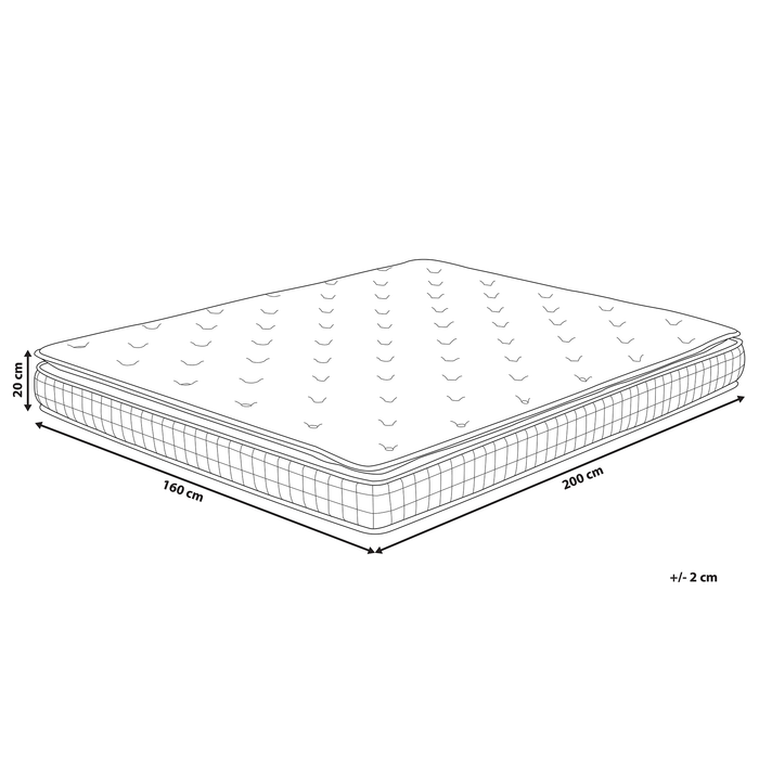 Beliani-CHARM-Traagschuimmatras medium-Wit-160 x 200 cm-Polyester