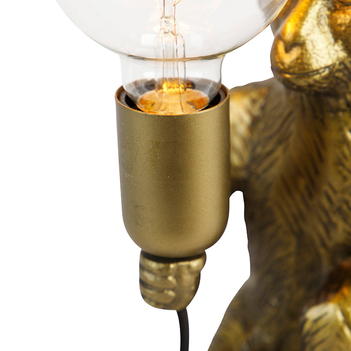 QAZQA Tafellamp animal-tl - Goud|messing - Landelijk - L 235mm