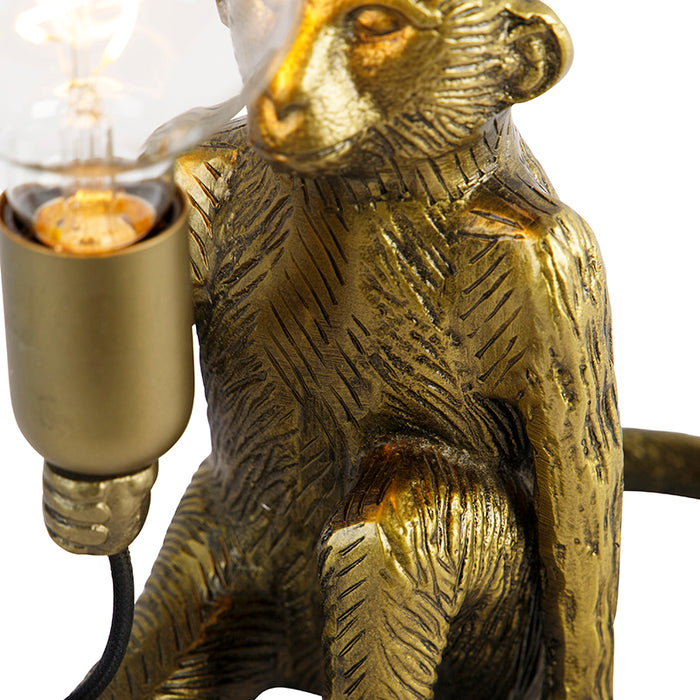 QAZQA Tafellamp animal-tl - Goud|messing - Landelijk - L 235mm