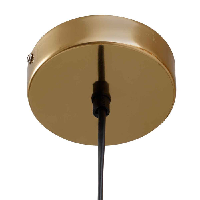 PTMD Dissy Ronde Hanglamp Marmerprint - H22 x Ø35 cm - Ijzer - Zwart