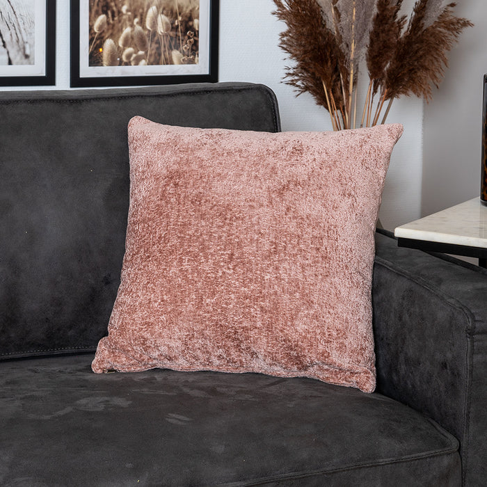 Bronx71 Sierkussen Juna chenille stof roze 45 x 45 cm