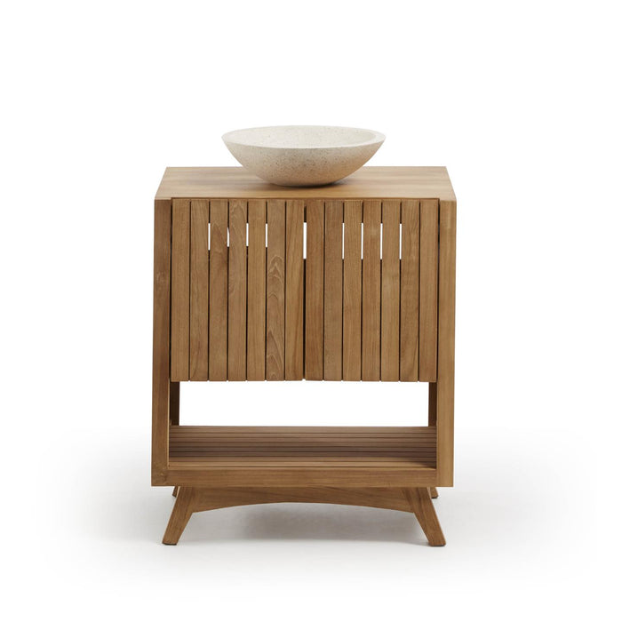 Kave Home - Vrijstaande wastafel Delina wit terrazzo Ø 40 cm