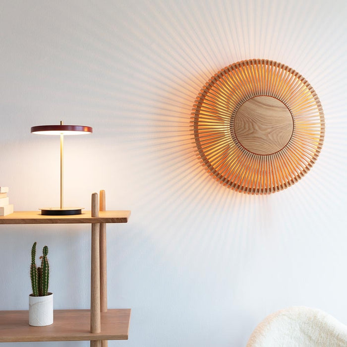 Umage Clava Up Wood Large houten wandlamp naturel - Ø 49 cm