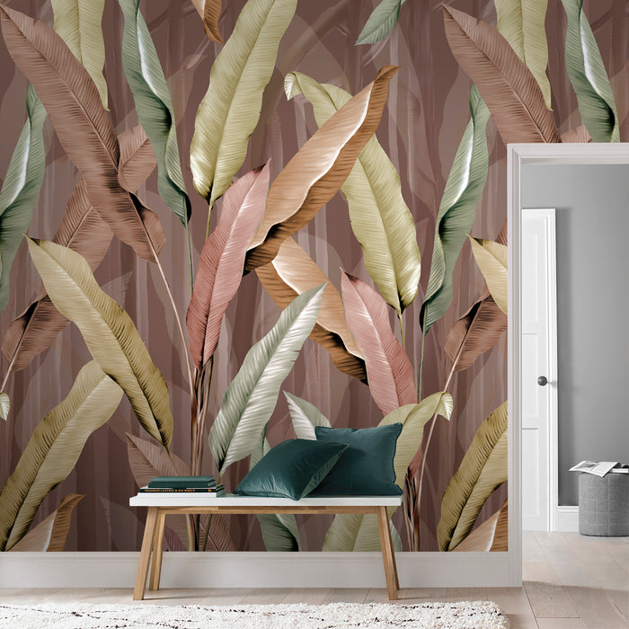 Art for the Home - Fotobehang - Leaves Pink - Roze - 280x200cm