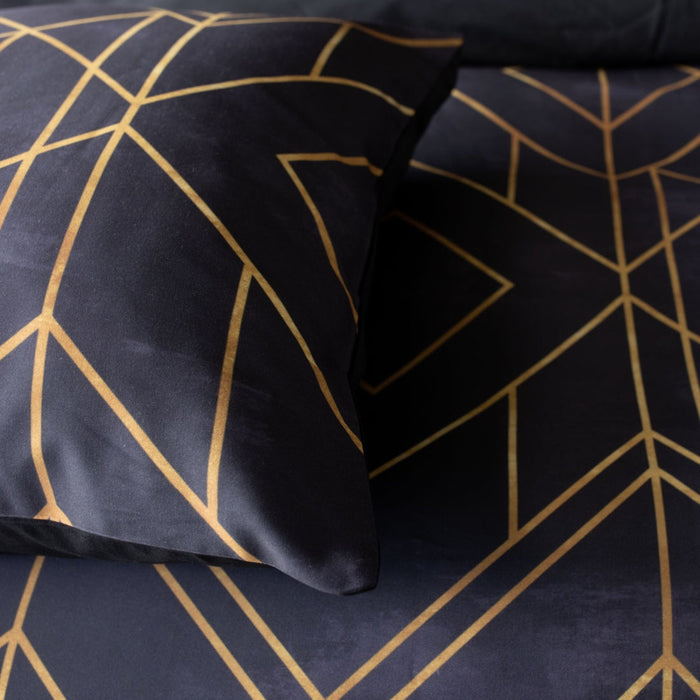 Y-NOT Roy Donders Art Deco Black Gold Dekbedovertrek 240 x 240 cm
