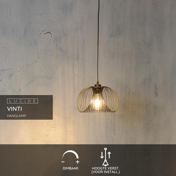 Lucide VINTI Hanglamp - Zwart
