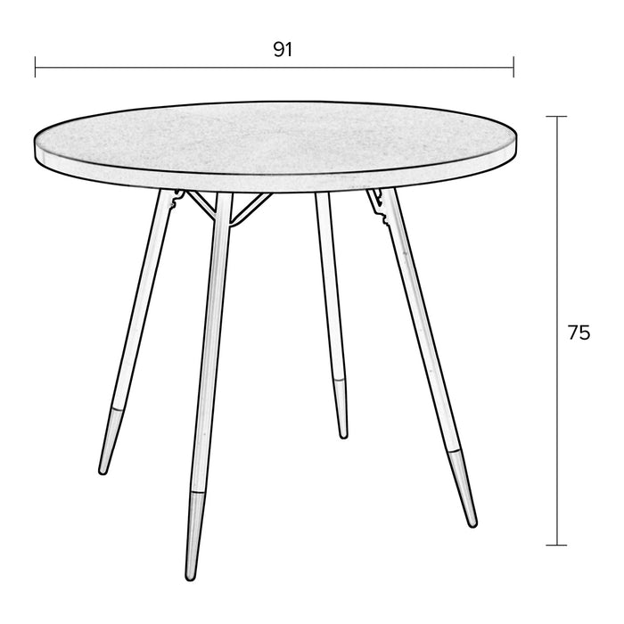 by fonQ Hendrix Eettafel - Ø 90 cm - Bruin