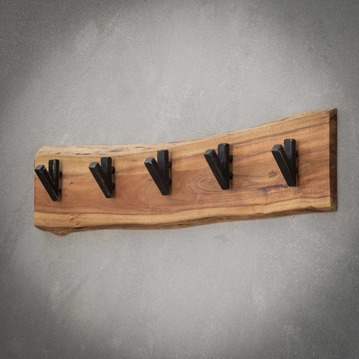 LT-Luce Kapstok Edge 5 Haaks Acacia Naturel 60cm