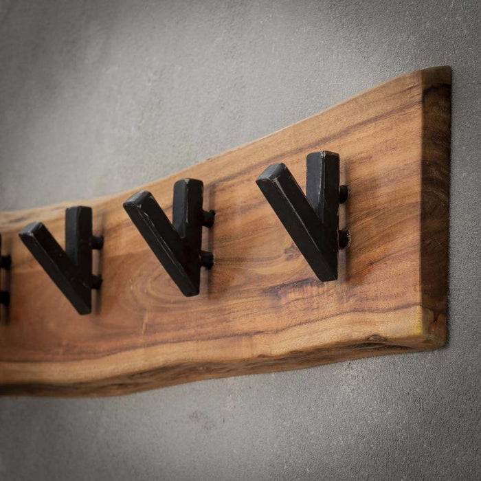 LT-Luce Kapstok Edge 5 Haaks Acacia Naturel 60cm