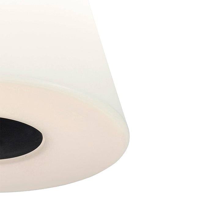 QAZQA Buiten vloerlamp zwart met witte kap 35 cm IP65 - Virginia