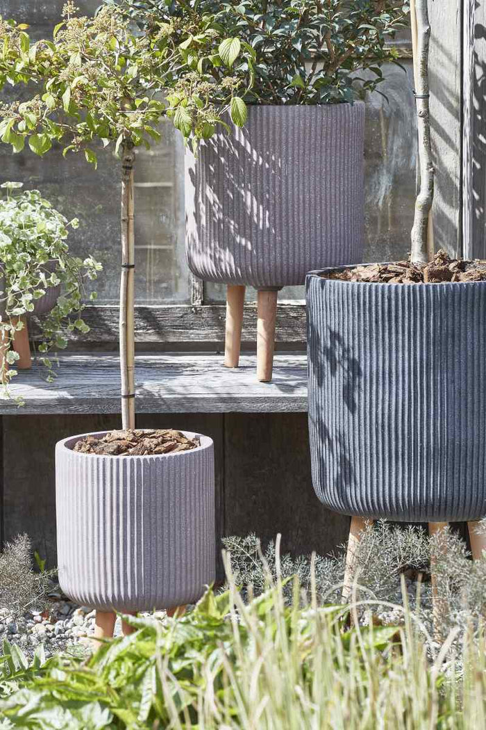 Mica Decorations Nuovo Plantenbakken - H64xØ37 cm - Magnesium - Taupe