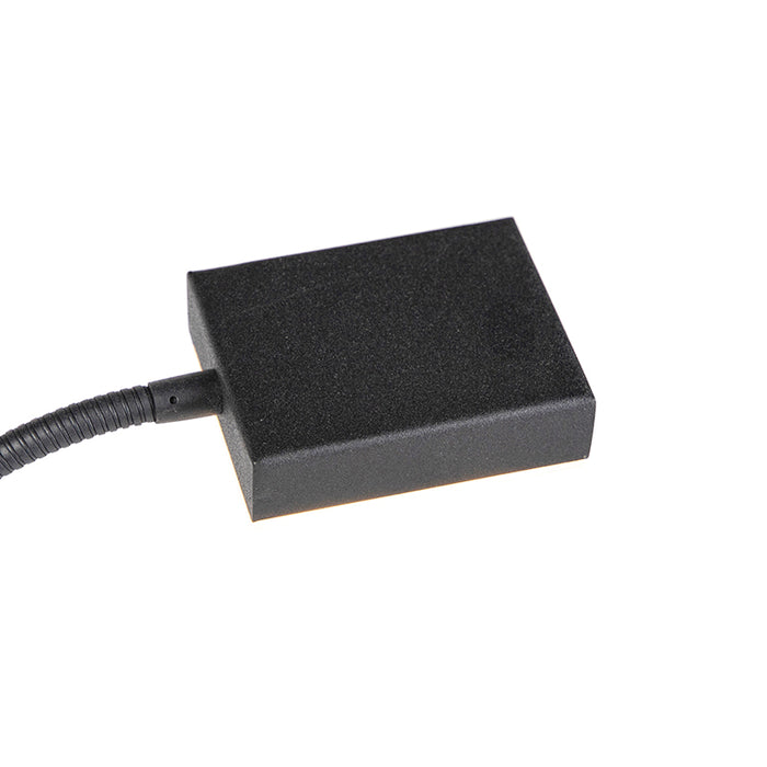 QAZQA Moderne vloerlamp zwart incl. LED en dimmer met leeslamp -