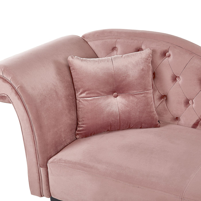 Beliani - LATTES - Chaise longue - Roze - Linkerzijde - Fluweel