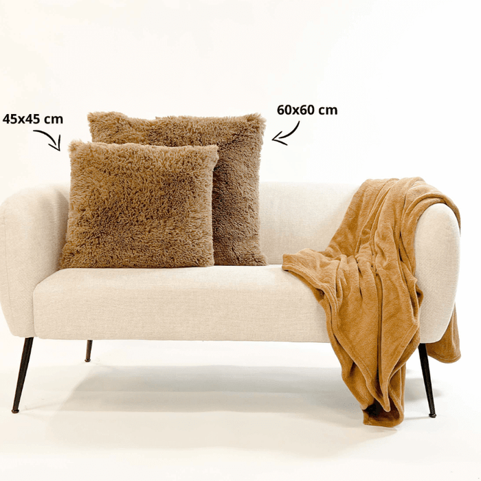 Dutch Decor kussenhoes FLUFFY - 60x60 cm Tobacco Brown