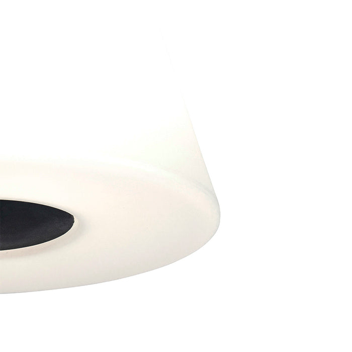 QAZQA Buiten vloerlamp zwart met witte kap IP65 25 cm - Virginia