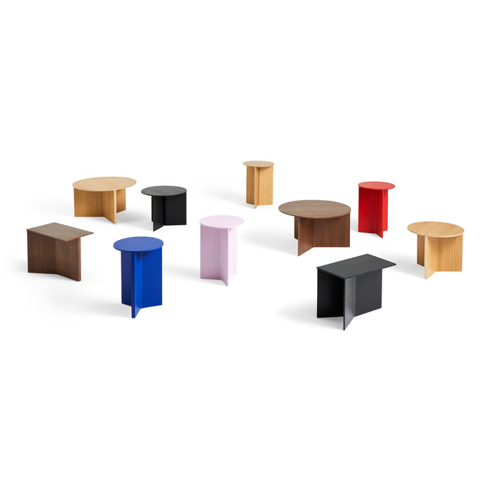 HAY Slit Table Wood Round Bijzettafel - Ø 35 cm - Walnut